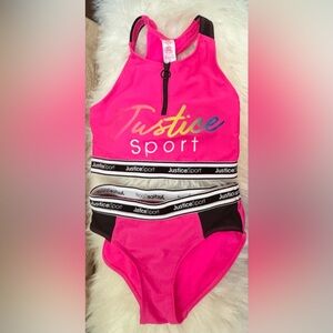 Big girl large 2 piece fuchsia bathing suit. Size large fits tween size 12 to 14